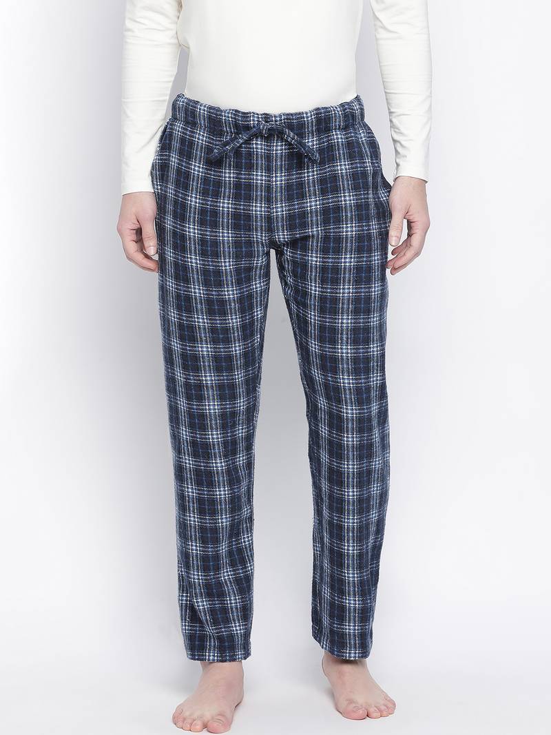 vocue blue brushcheck men nightwear pajama