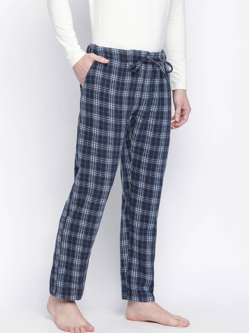 vocue blue brushcheck men nightwear pajama