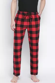 Dope red brush check men nightwear pajama