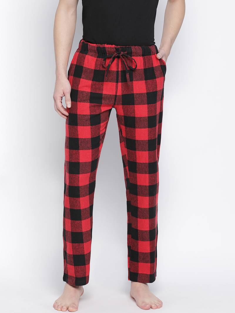 Dope red brush check men nightwear pajama
