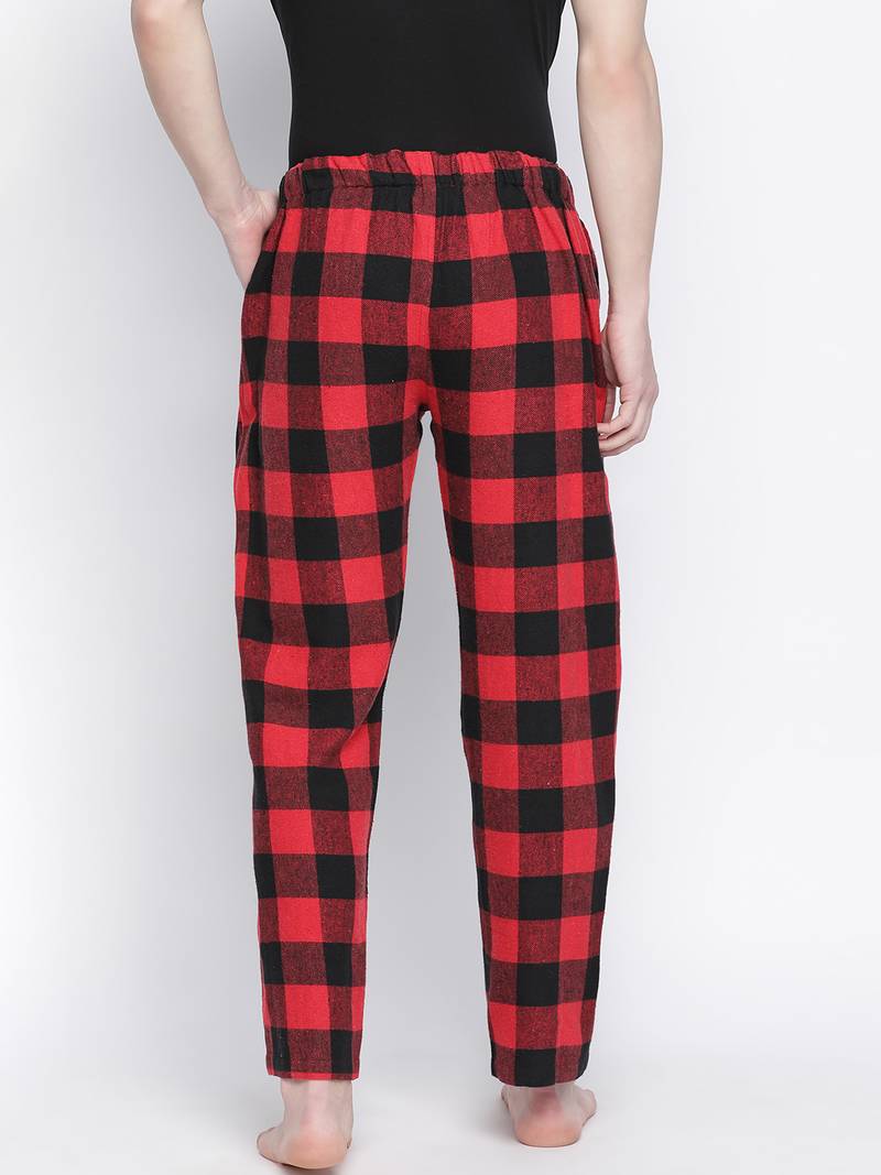 Dope red brush check men nightwear pajama