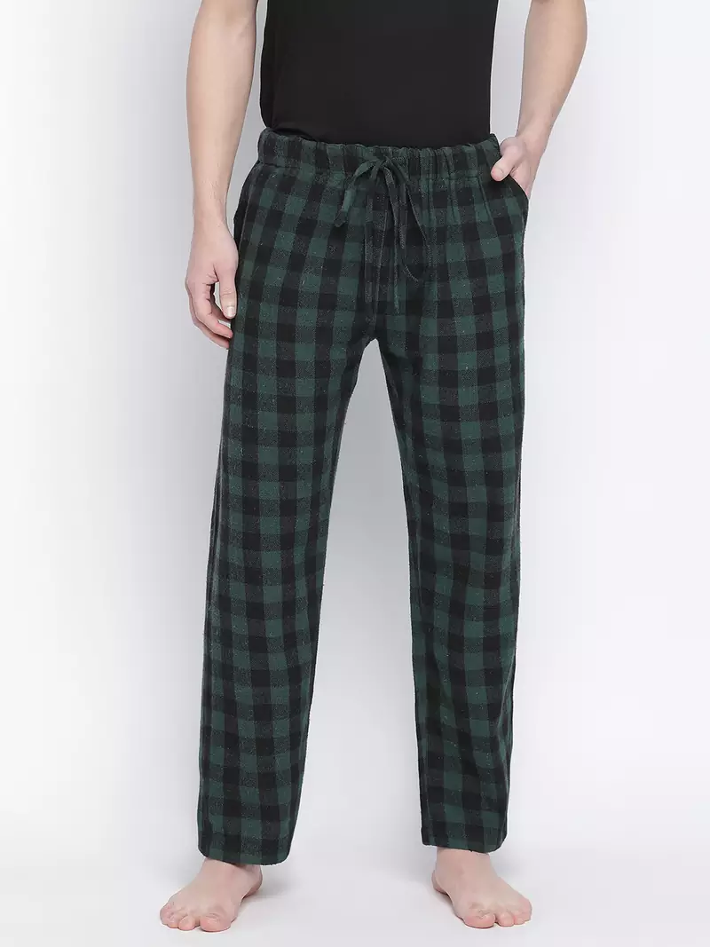 kasttle green brush check men nightwear pajama