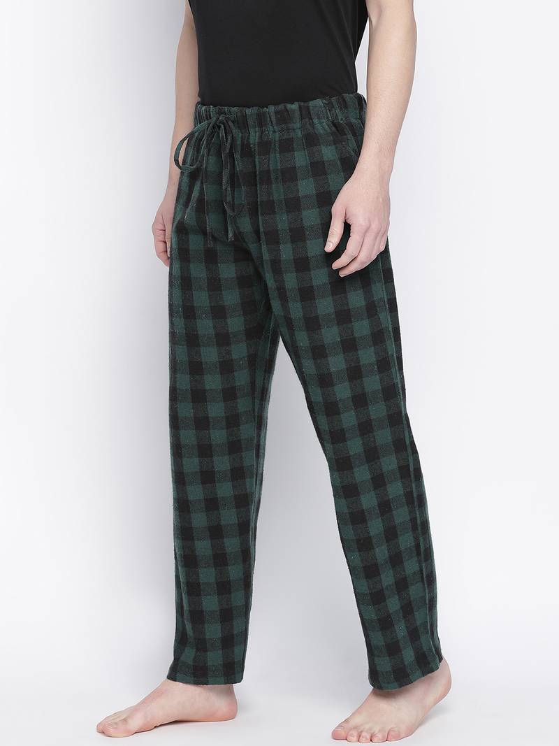 kasttle green brush check men nightwear pajama