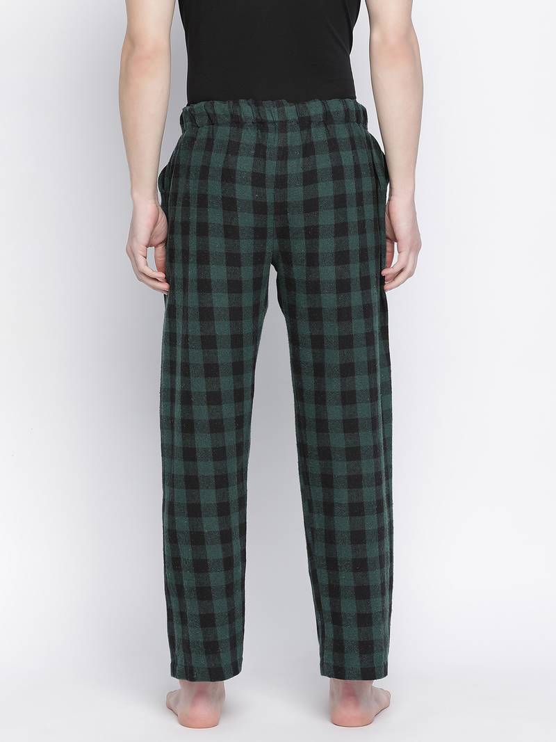 kasttle green brush check men nightwear pajama