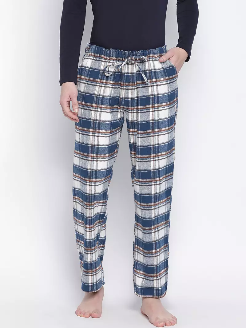 Restful multicolor brush check men nightwear pajama
