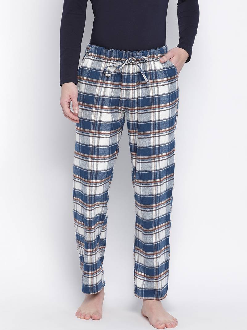 Restful multicolor brush check men nightwear pajama