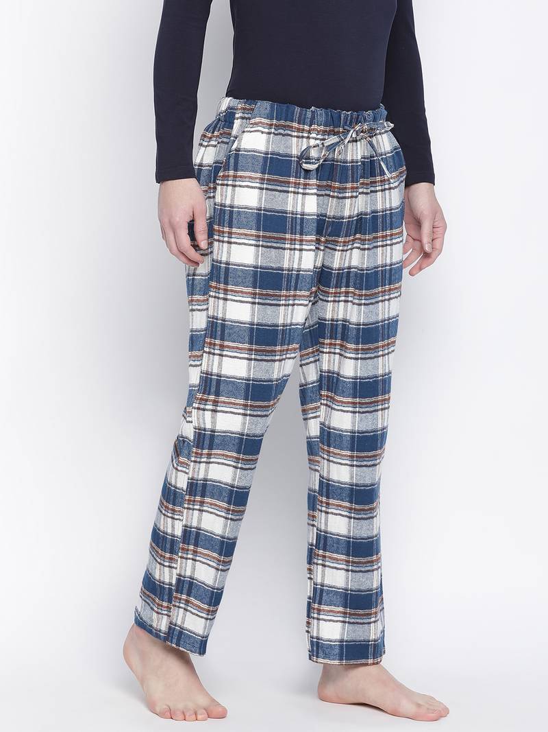 Restful multicolor brush check men nightwear pajama