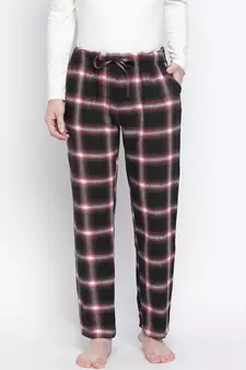 Tasser black brush check men niughtwear pajama