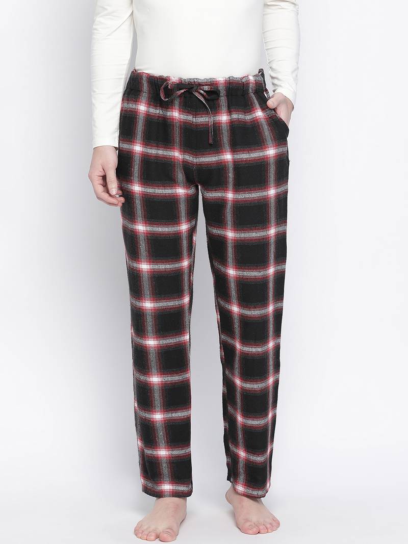 Tasser black brush check men niughtwear pajama