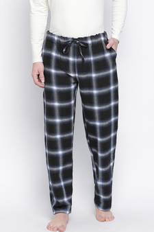 Navy real blue brush check men nightwear pajama