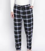 Navy real blue brush check men nightwear pajama