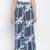 Bracing blue graphic print highwaisted women pant