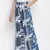 Bracing blue graphic print highwaisted women pant