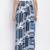 Bracing blue graphic print highwaisted women pant