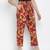 Frizzle floral print women casual Elasticated pant
