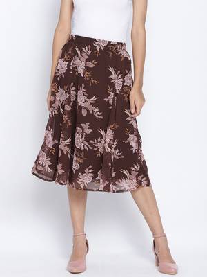 Loco lour  brownish floral print women skirt 1