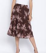 Loco lour  brownish floral print women skirt
