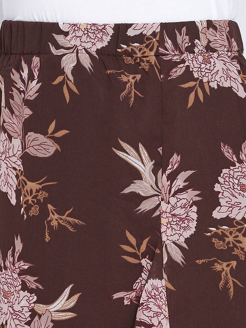 Loco lour  brownish floral print women skirt