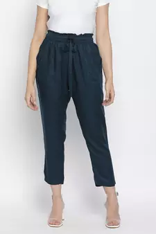 Palonic sloid blue women Elasticated pant