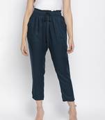 Palonic sloid blue women Elasticated pant