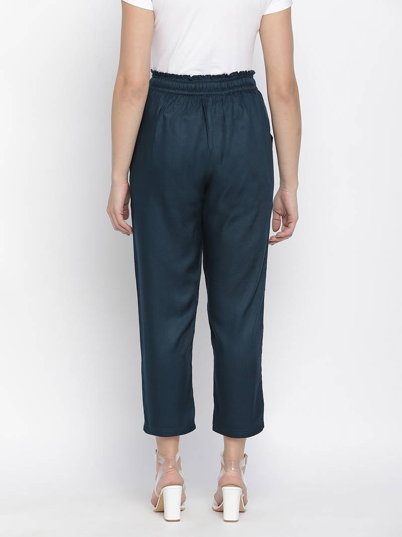Palonic sloid blue women Elasticated pant