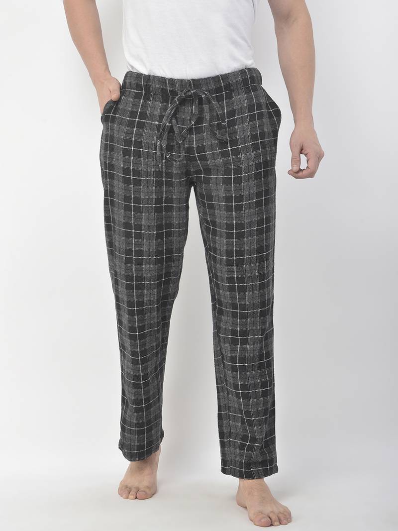 Dreamy black brush check men nightwear pajama