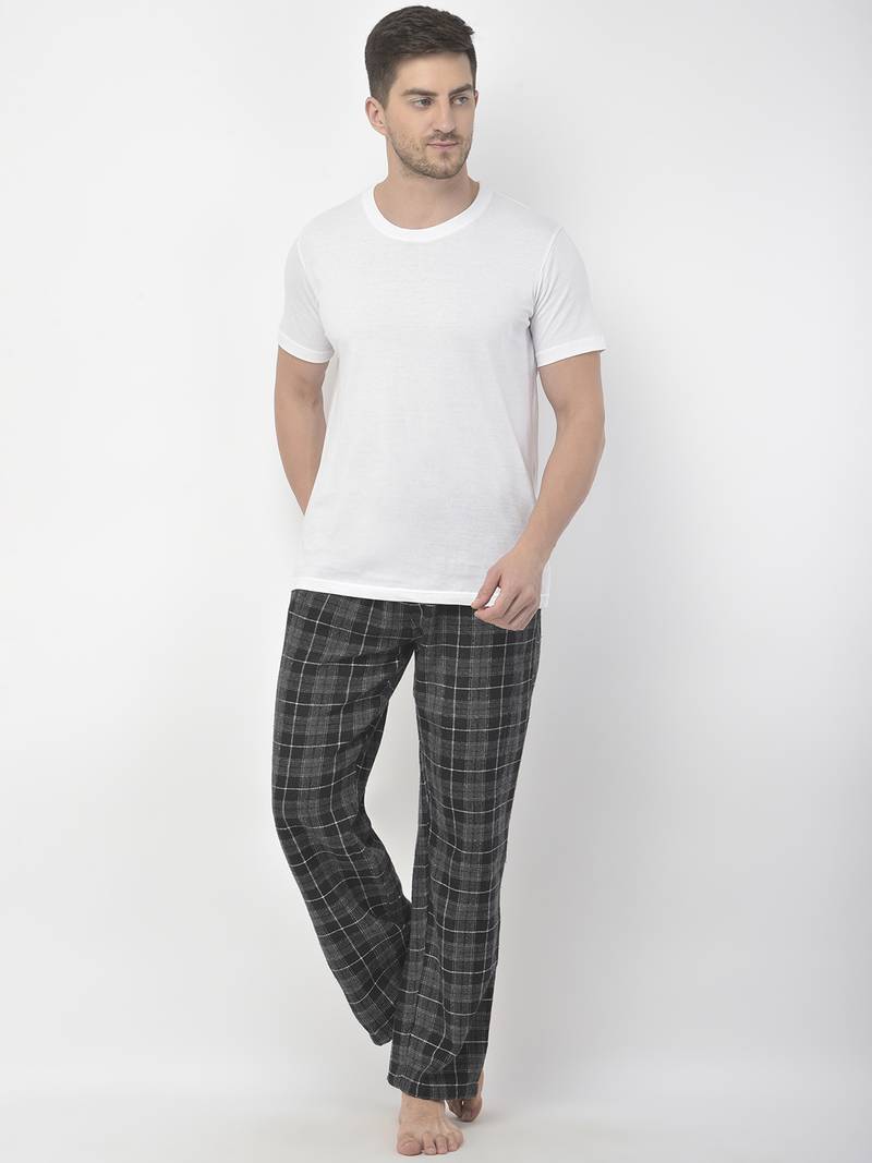 Dreamy black brush check men nightwear pajama