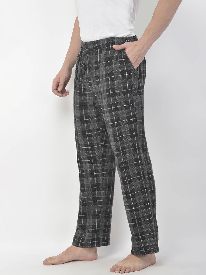 Dreamy black brush check men nightwear pajama