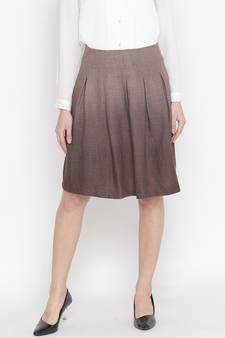 Oxolloxo Warmed solid brown color with lining woolen women skirt