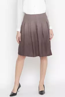 Oxolloxo Warmed solid brown color with lining woolen women skirt