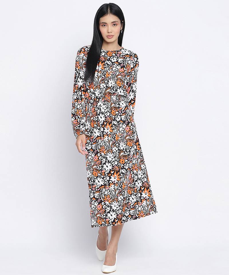Bombshell floral print casual women dress