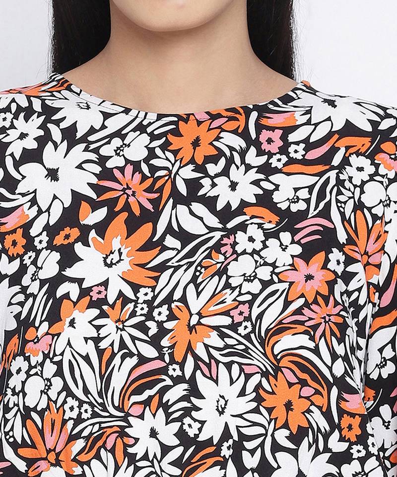 Bombshell floral print casual women dress