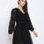 Elegant Black tie knot women dress