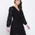 Elegant Black tie knot women dress