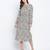 Attalic beige smocked animal printed women dress