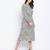 Attalic beige smocked animal printed women dress