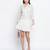 Ice green semi flared swissdot women dress