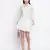 Ice green semi flared swissdot women dress