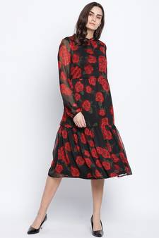 Rosebud button down women dress