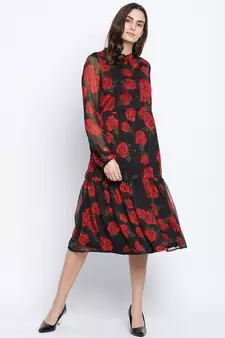 Rosebud button down women dress