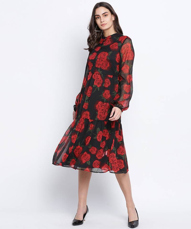 Rosebud button down women dress