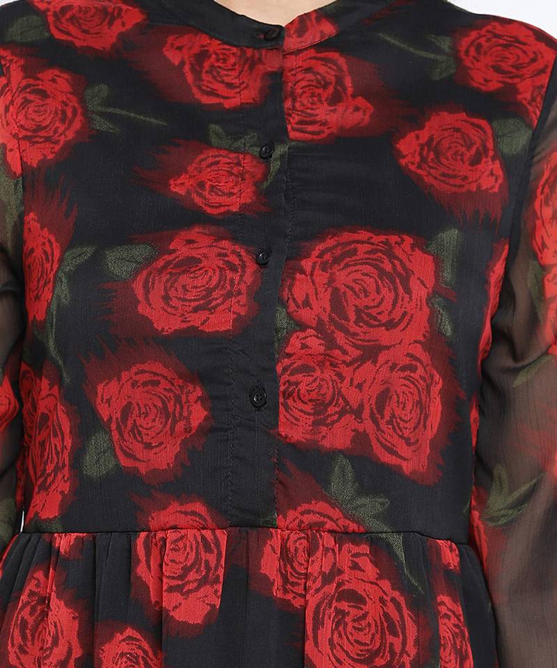 Rosebud button down women dress