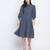 Spangle blue button down women dress