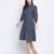 Spangle blue button down women dress
