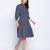 Spangle blue button down women dress