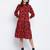 Verve red animal printed button dowm women dress
