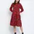 Verve red animal printed button dowm women dress