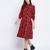 Verve red animal printed button dowm women dress