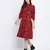 Verve red animal printed button dowm women dress