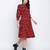 Verve red animal printed button dowm women dress